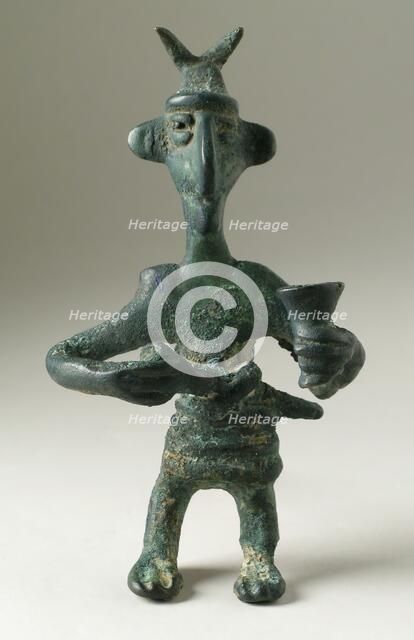 Figure of a Man with Horns, 1000-650 B.C.. Creator: Unknown.