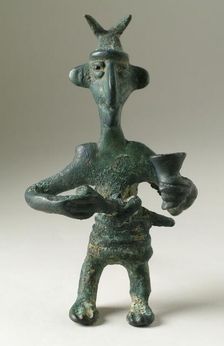 Figure of a Man with Horns, 1000-650 B.C.. Creator: Unknown