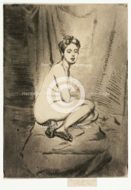 Figure of a Woman Crouching, 1906. Creator: Theodore Roussel.