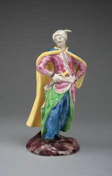 Figure of a Turk, Staffordshire, 1765/75. Creator: Staffordshire Potteries