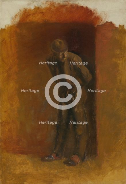 Figure of a Vagrant in Hat, 1900-1910. Creator: Ladislav Mednyanszky.