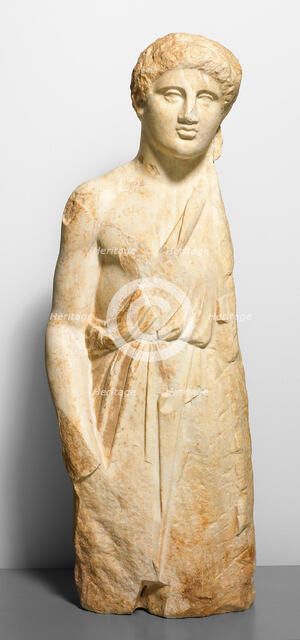 Figure of a Youth from a Funerary Stele (Monument), about 380 BCE. Creator: Unknown.