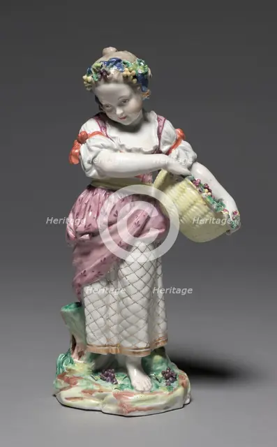 Figure of Autumn from the Four Seasons, c. 1775. Creator: Bristol Porcelain Factory (British).