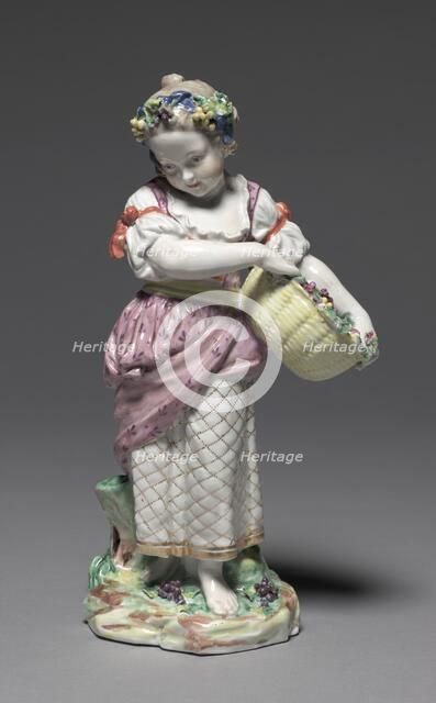 Figure of Autumn from the Four Seasons, c. 1775. Creator: Bristol Porcelain Factory (British).