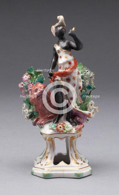 Figure of Africa, Bow, c. 1766. Creator: Bow Porcelain Factory.