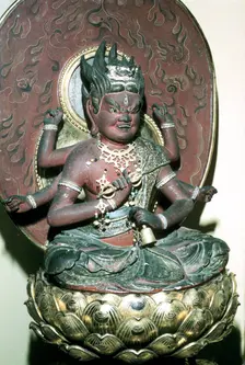 Figure of Aizen Myô-ô, a Buddhist adibuddha, Japanese