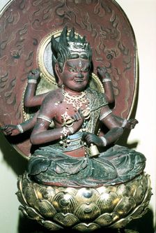 Figure of Aizen Myô-ô, a Buddhist adibuddha, Japanese