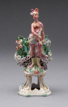 Figure of America, Bow, c. 1766. Creator: Bow Porcelain Factory