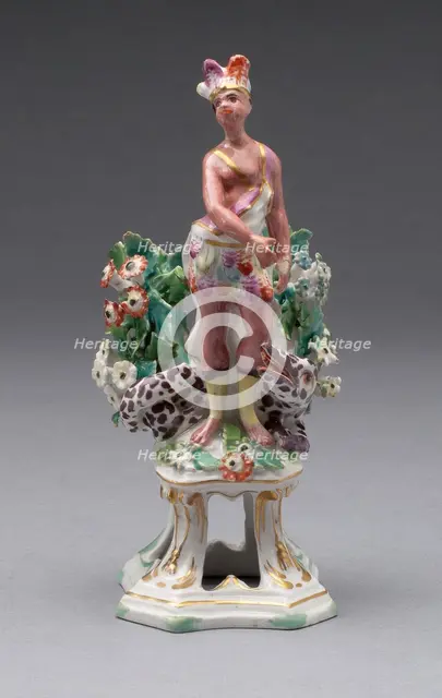 Figure of America, Bow, c. 1766. Creator: Bow Porcelain Factory.