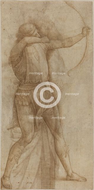 Figure of an Archer [recto], c. 1500. Creator: Perugino.