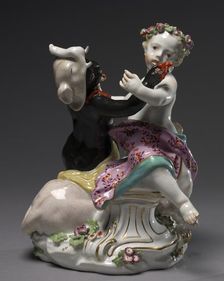 Figure of Asia and Africa from the Four Continents, c. 1760. Creator: Chelsea Porcelain Factory (British)