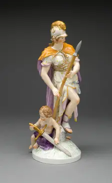 Figure of Bravery (Herzhaftigkeit), Berlin, c. 1775/80. Creator: Konigliche Porzellan-Manufaktur