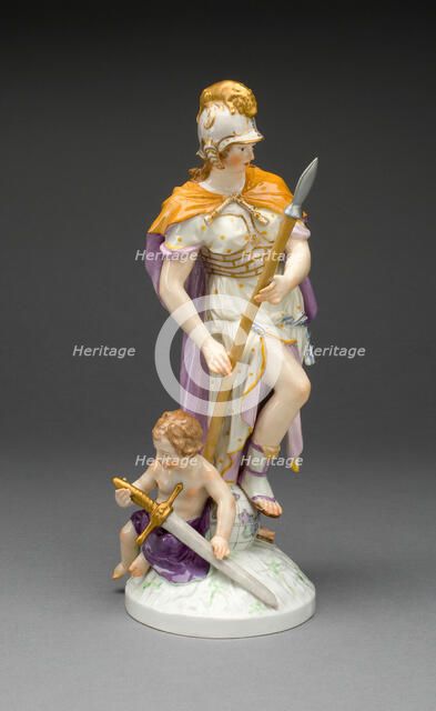 Figure of Bravery (Herzhaftigkeit), Berlin, c. 1775/80. Creator: Konigliche Porzellan-Manufaktur.