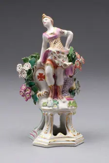 Figure of Europe, Bow, c. 1766. Creator: Bow Porcelain Factory