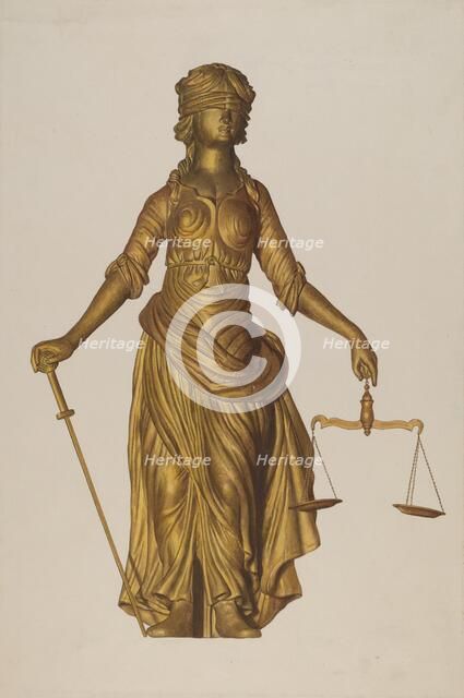 Figure of Justice, c. 1937. Creator: Elizabeth Moutal.