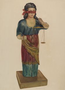 Figure of Justice, c. 1938. Creator: Elmer R. Kottcamp