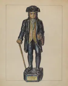 Figure of Knickerbocker, c. 1936. Creator: Gilbert Sackerman