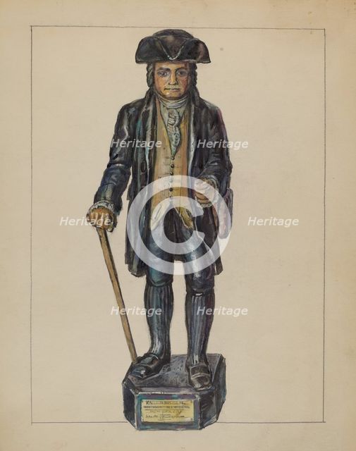 Figure of Knickerbocker, c. 1936. Creator: Gilbert Sackerman.