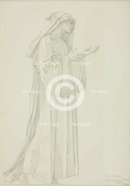 Figure of Pilgrim in Romaunt of the Rose, c. 1873-77. Creator: Sir Edward Coley Burne-Jones.