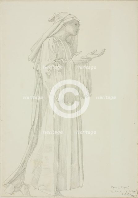 Figure of Pilgrim in Romaunt of the Rose, c. 1873-77. Creator: Sir Edward Coley Burne-Jones.