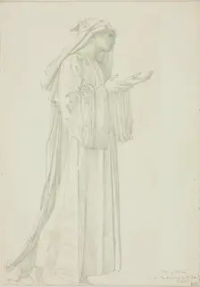 Figure of Pilgrim in Romaunt of the Rose, c. 1873-77. Creator: Sir Edward Coley Burne-Jones