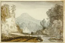 Figure of River below Cliff, n.d. Creator: Jean Baptiste Claude Chatelain