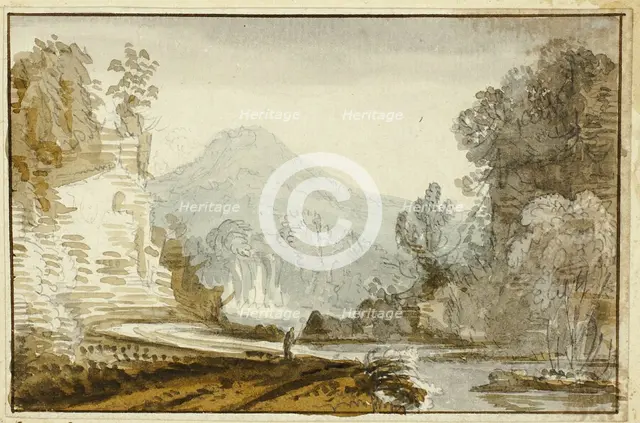 Figure of River below Cliff, n.d. Creator: Jean Baptiste Claude Chatelain.