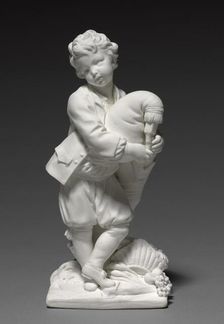 Figure of the Bagpiper, 1748-1752. Creator: Vincennes Factory (French); Pierre Blondeau (French); François Boucher (French, 1703-1770)