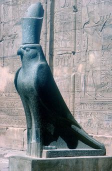 Figure of the god Horus in the form of a falcon, Temple of Horus, Edfu, Egypt, c251BC-c246BC