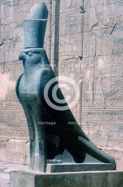 Figure of the god Horus in the form of a falcon, Temple of Horus, Edfu, Egypt, c251BC-c246BC. Artist: Unknown