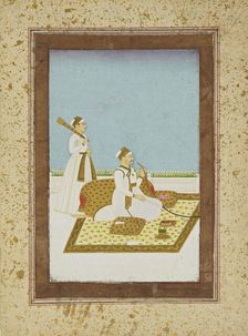 Figure on a terrace with a hookah, 18th-19th century