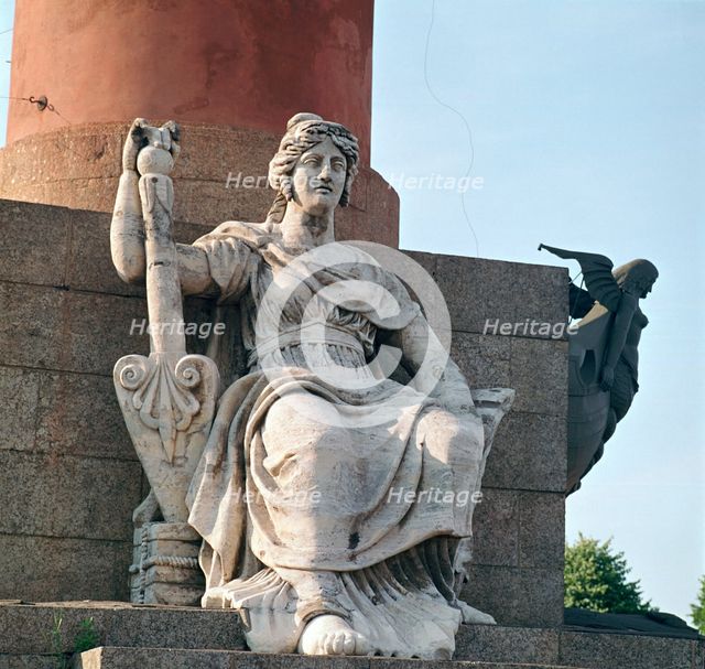 Figure at the base of the Rostral Pillar on Vassilievsky Island. Artist: Unknown