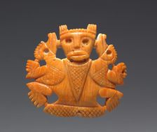 Figure-and-Birds Pendant, c. 300-700. Creator: Unknown