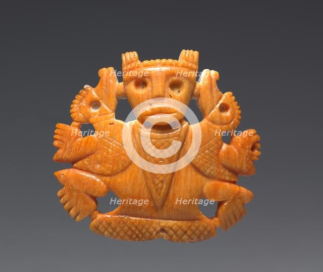 Figure-and-Birds Pendant, c. 300-700. Creator: Unknown.