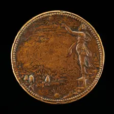 Figure beside a River [reverse], probably 1551. Creator: Pietro Paolo Galeotti