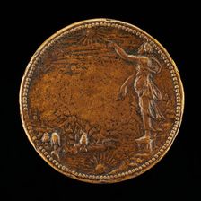 Figure beside a River [reverse], probably 1551. Creator: Pietro Paolo Galeotti