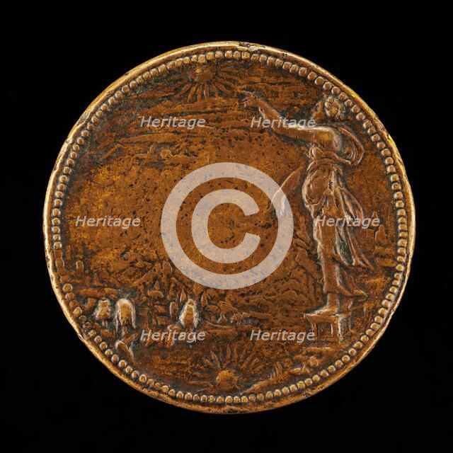 Figure beside a River [reverse], probably 1551. Creator: Pietro Paolo Galeotti.