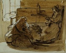 Figure Composition - Cottage Interior, c1830s, Creator: John Phillip