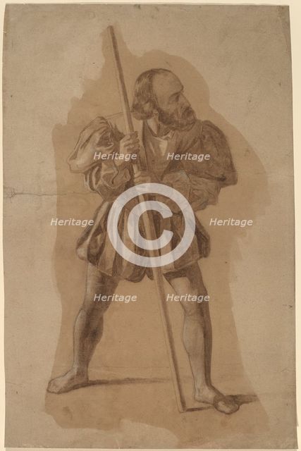 Figure Costume Study for Columbus Mural, Washington, D.C., in or after 1837. Creator: John Vanderlyn.