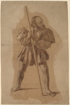 Figure Costume Study for Columbus Mural, Washington, D.C., in or after 1837. Creator: John Vanderlyn