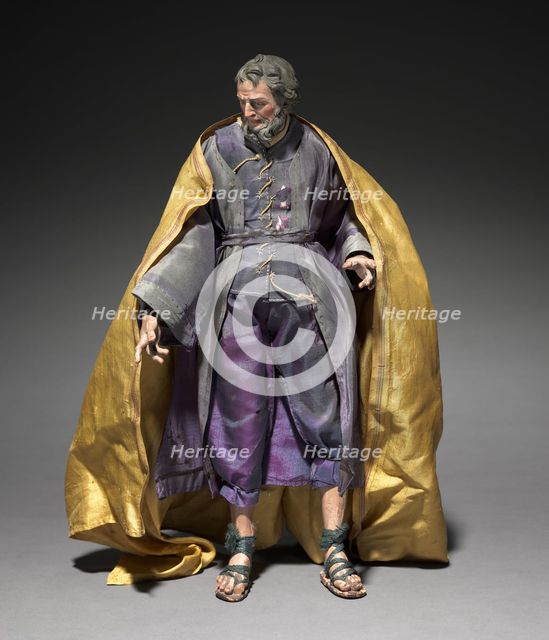 Figure from a Crèche: Joseph, 1780-1830. Creator: Unknown.