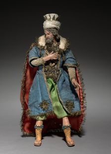 Figure from a Crèche: Magus, 1780-1830. Creator: Unknown