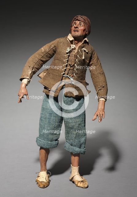 Figure from a Crèche: Shepherd, 1780-1830. Creator: Unknown.