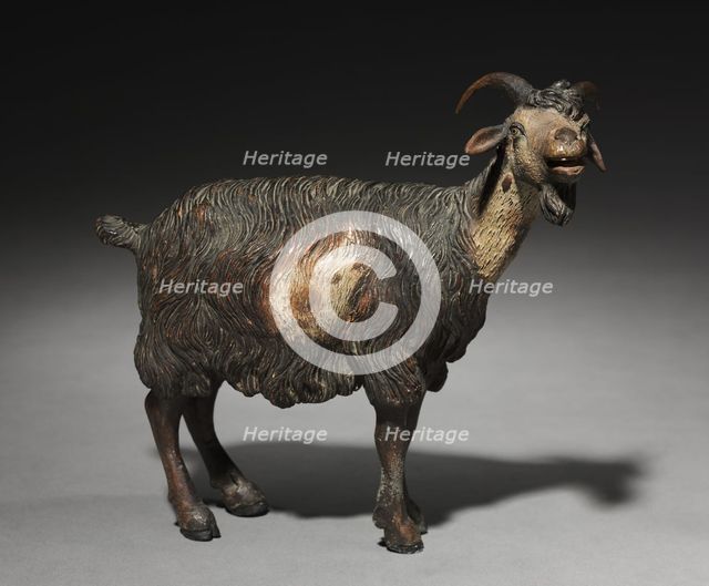 Figure from a Crèche: Standing Mountain Goat, 1780-1830. Creator: Unknown.