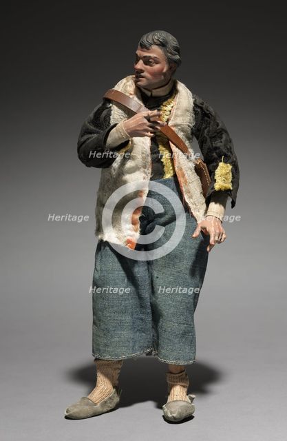Figure from a Crèche: Standing Man, 1780-1830. Creator: Unknown.