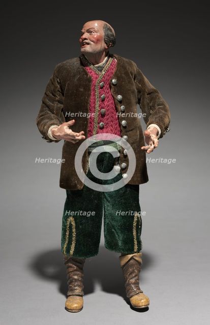 Figure from a Crèche: Standing Man, 1780-1830. Creator: Unknown.