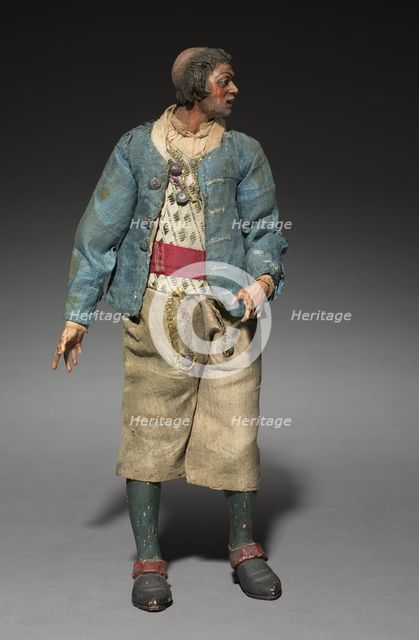 Figure from a Crèche: Standing Man, 1780-1830. Creator: Unknown.