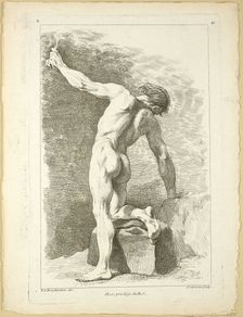 Figure, from Seconde livre de figures d’Academies gravées en Partie par les..., published 1745. Creators: Pierre Soubeyran, Jombert Père