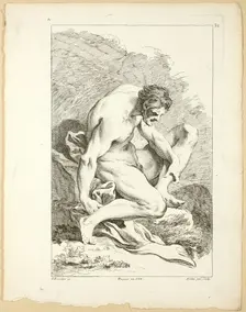 Figure, from Premier livre de figures d’Academies gravées en Partie par les Prof..., published 1737. Creator: Pierre Alexandre Aveline