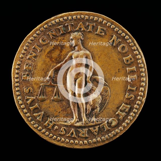 Figure Holding Scales and Swan [reverse], 1570. Creator: Domenico Poggini.